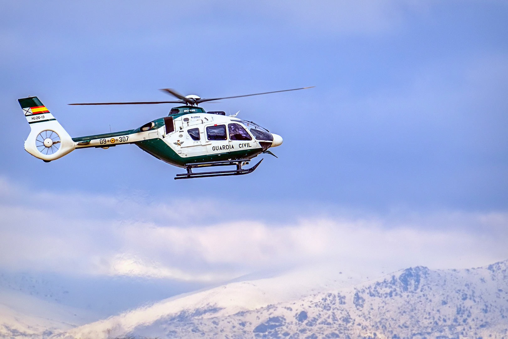 Eurocopter EC-135 in flight.