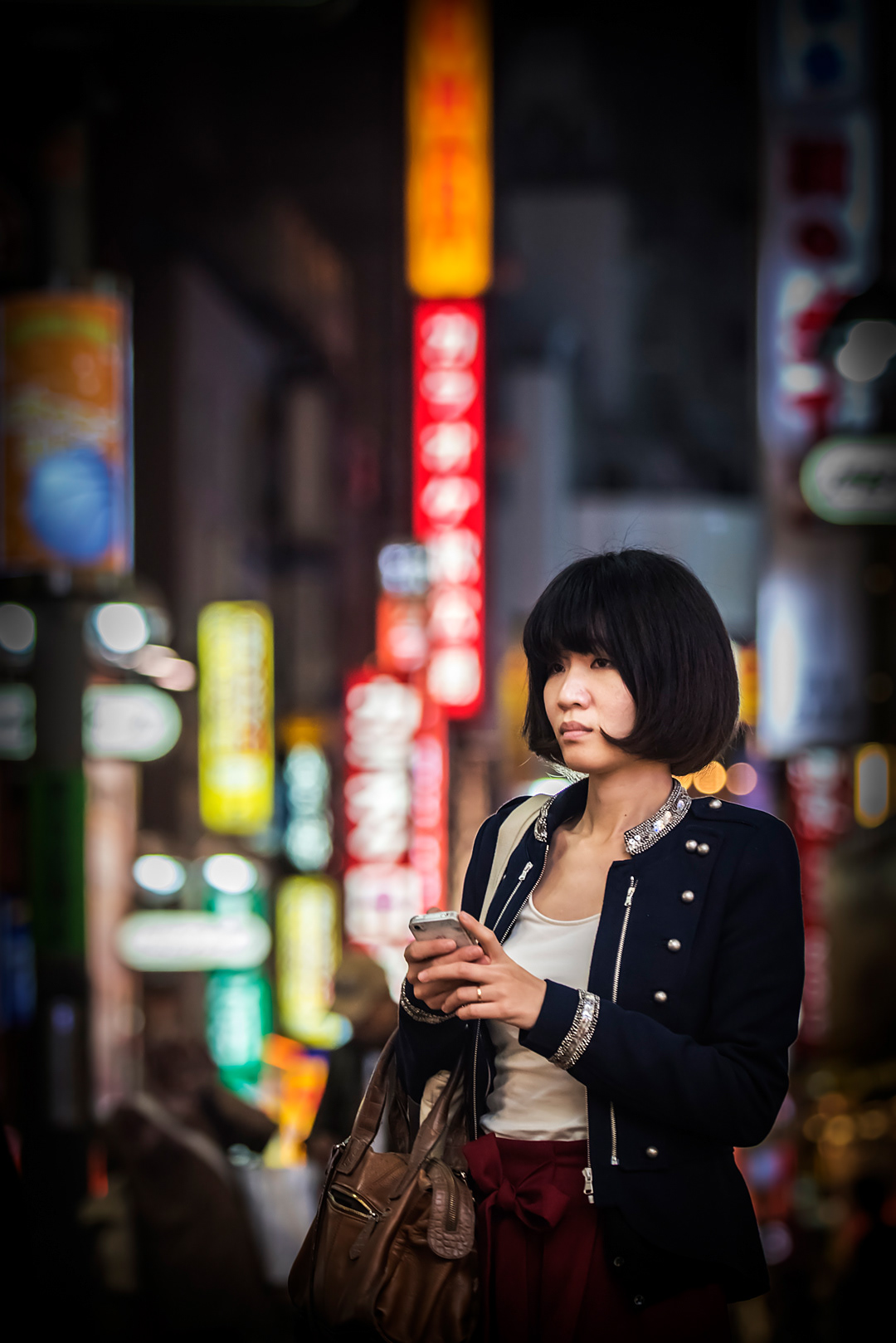 A girl in the streets of Shibuya.