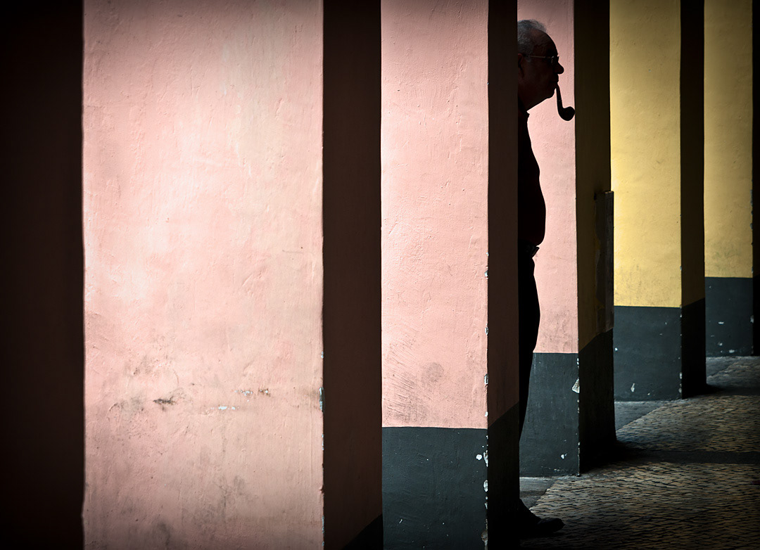 Columns in Largo do Senado square (Macau).