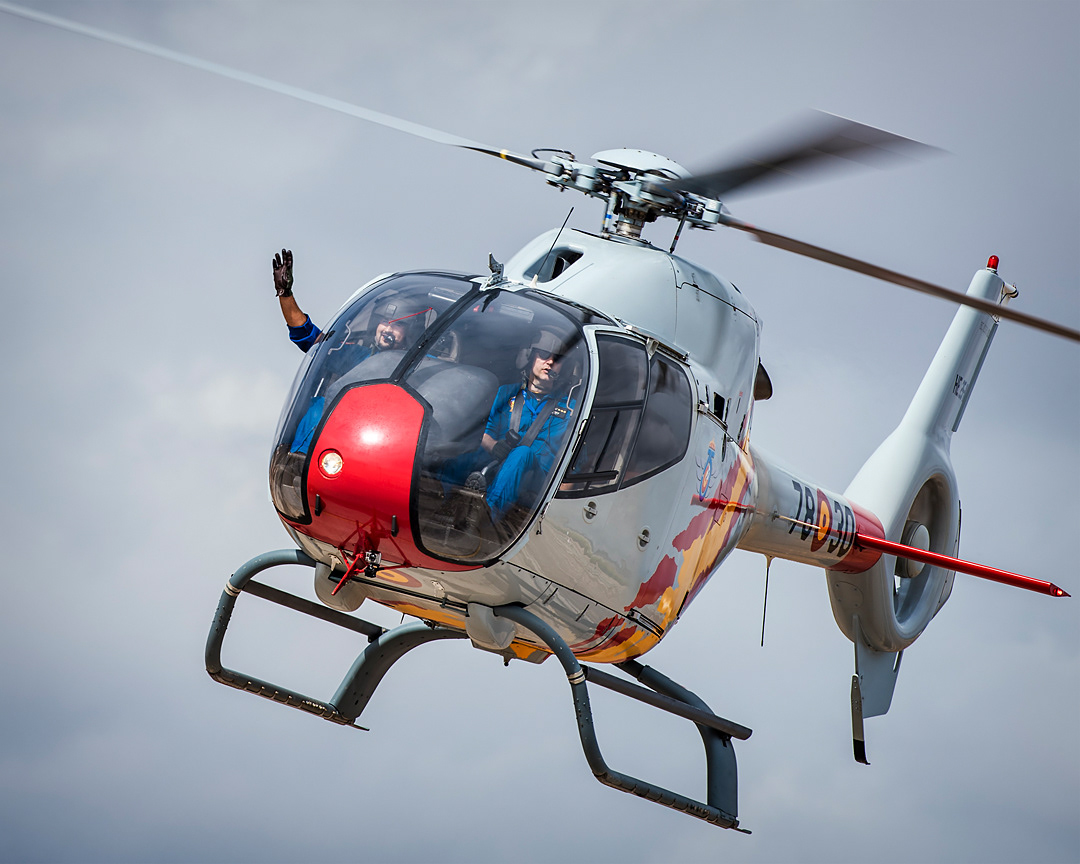 Aspa Patrol (Spanish Air Force's helicopters acrobatic patrol) in Aire 75 International Airshow 