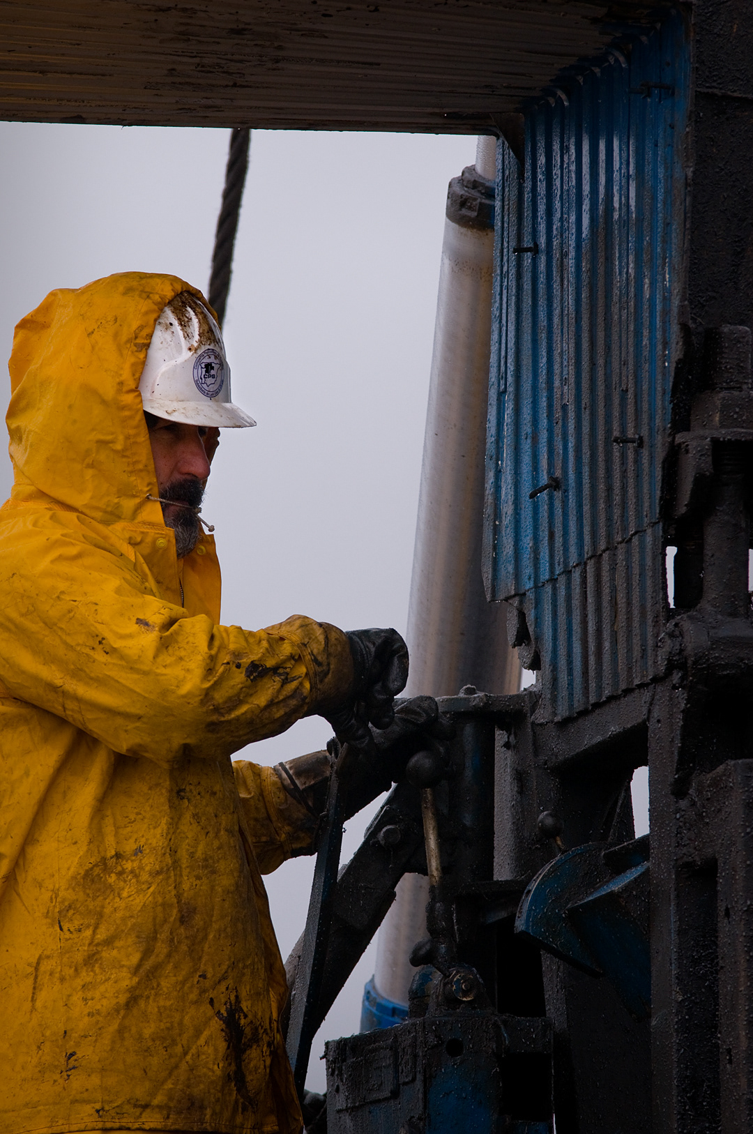 Worker in a Petrol station near Sargentes de La Lora (Burgos, Spain) 