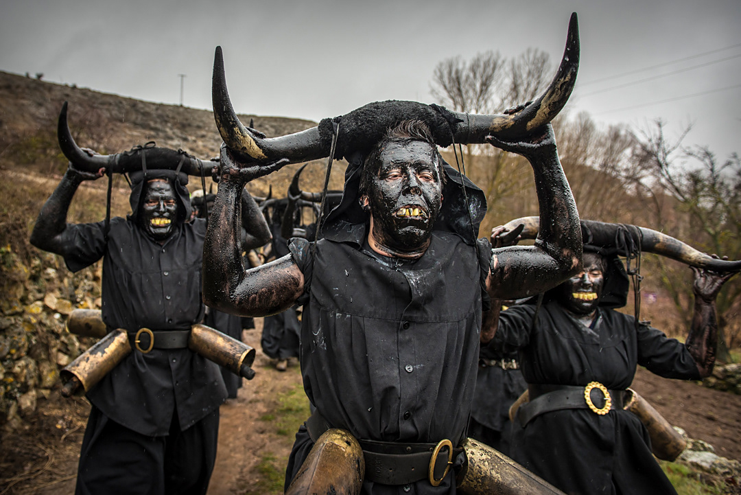  "Devils Luzón" Carnival in the streets of Luzon (Guadalajara, Spain). 