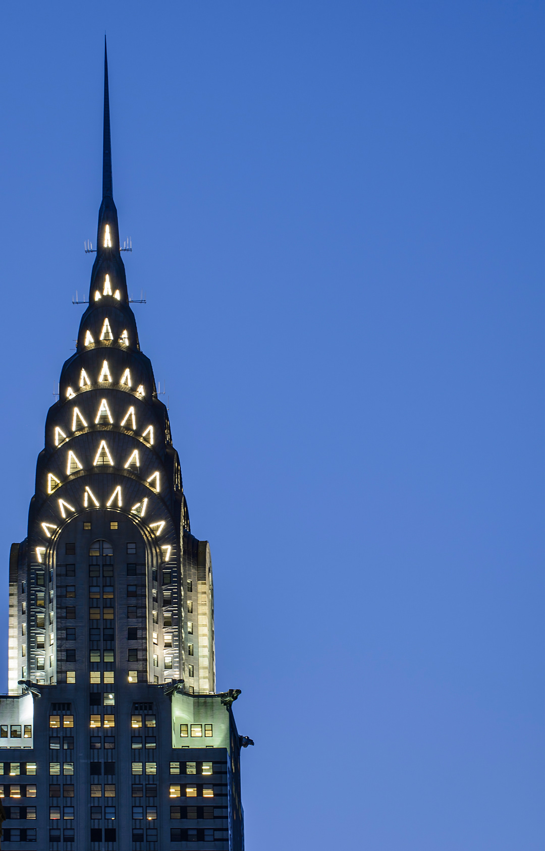 Chrysler Building at dusk. 