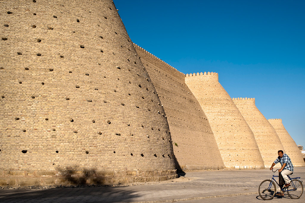   Bukhara. People beside The Ark walls. 