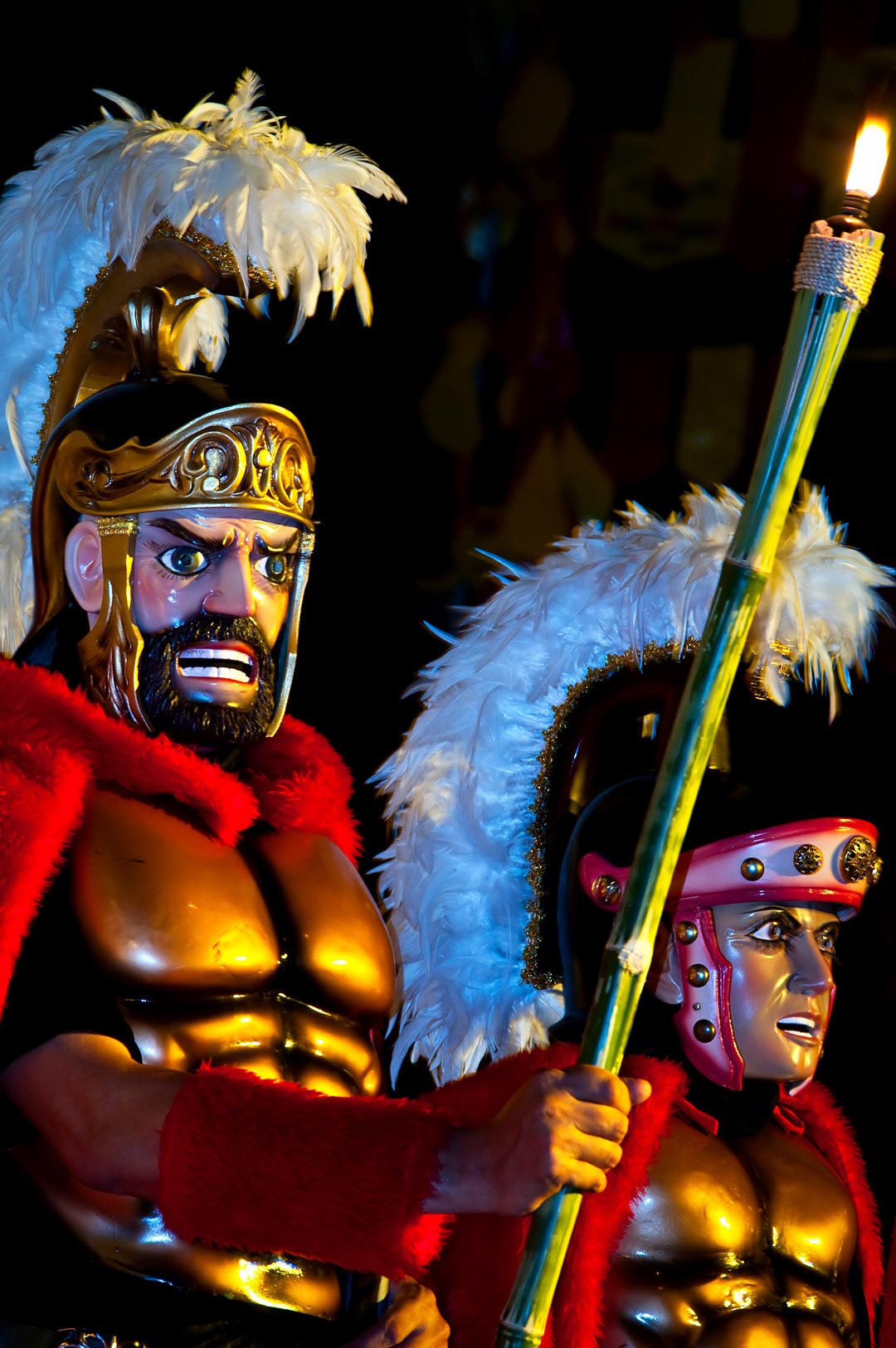 oriones (roman centurions) masks at the Moriones Festival in Boac.