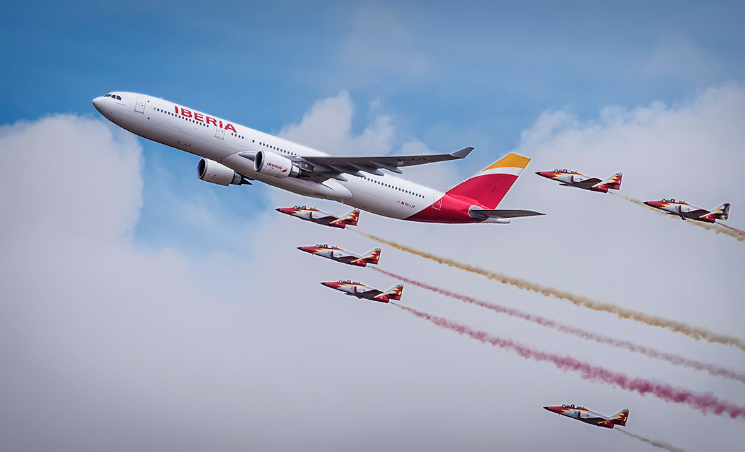 Aguila Patrol at  'Aire 75' Air show in Torrejón de Ardóz Air Base. 
