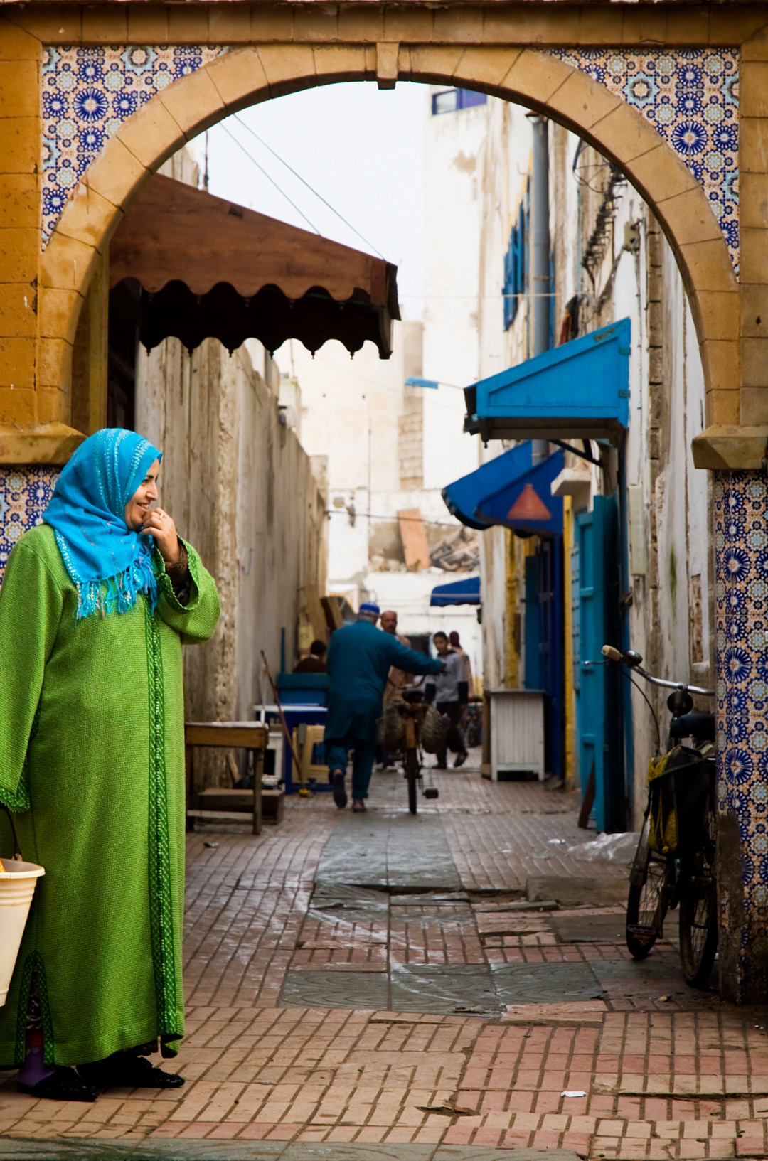 A woman in the streets of Essaouira.