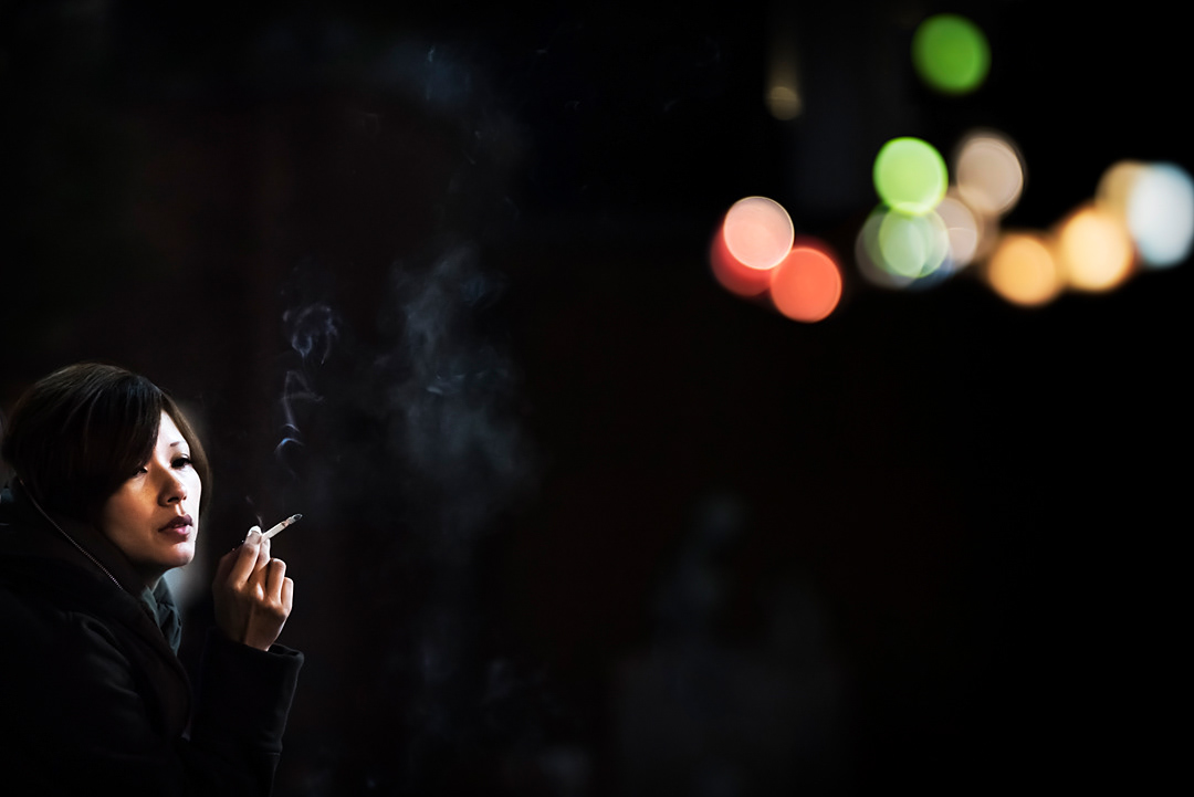 Girl smoking, Osaka.