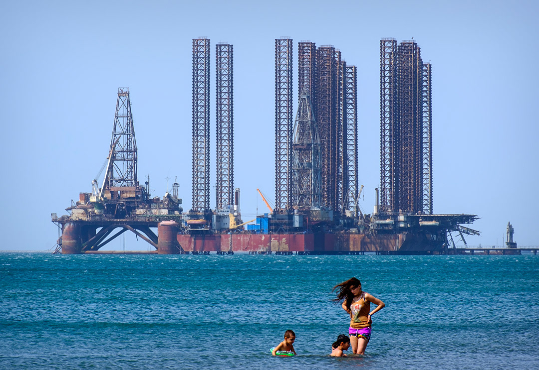 A beach near Bakú (Azerbaijan).