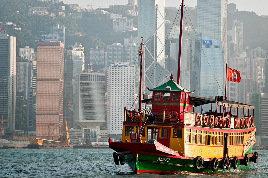 Turistic boat in Hong Kong. 