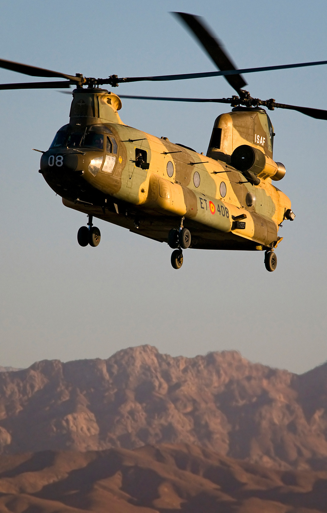 Spanish Ch 47 Chinook operating in Afghanistan. 
