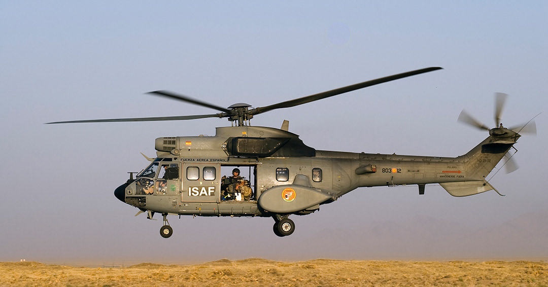 Spanish Eurocopter AS 332 Super Puma operating in Afghanistan 