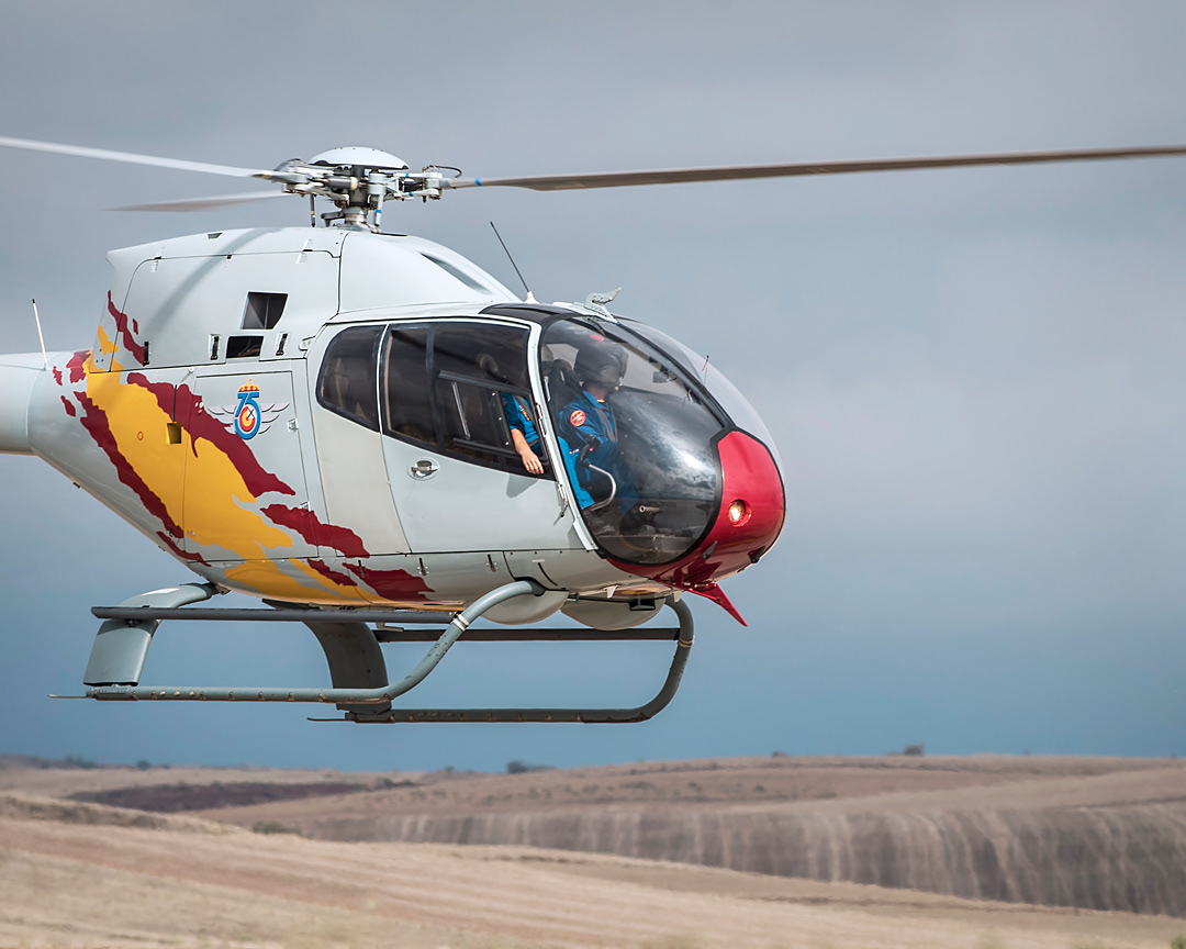 Aspa Patrol (Spanish Air Force's helicopters acrobatic patrol) in Aire 75 International Airshow 