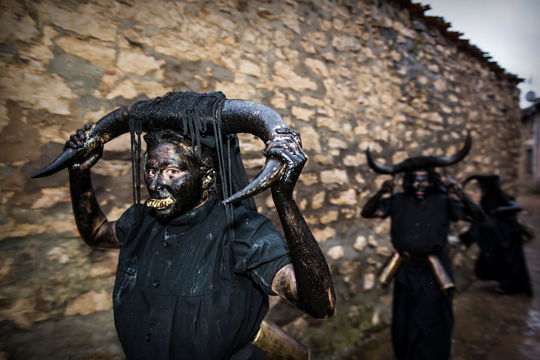  "Devils Luzón" Carnival in the streets of Luzon (Guadalajara, Spain). 