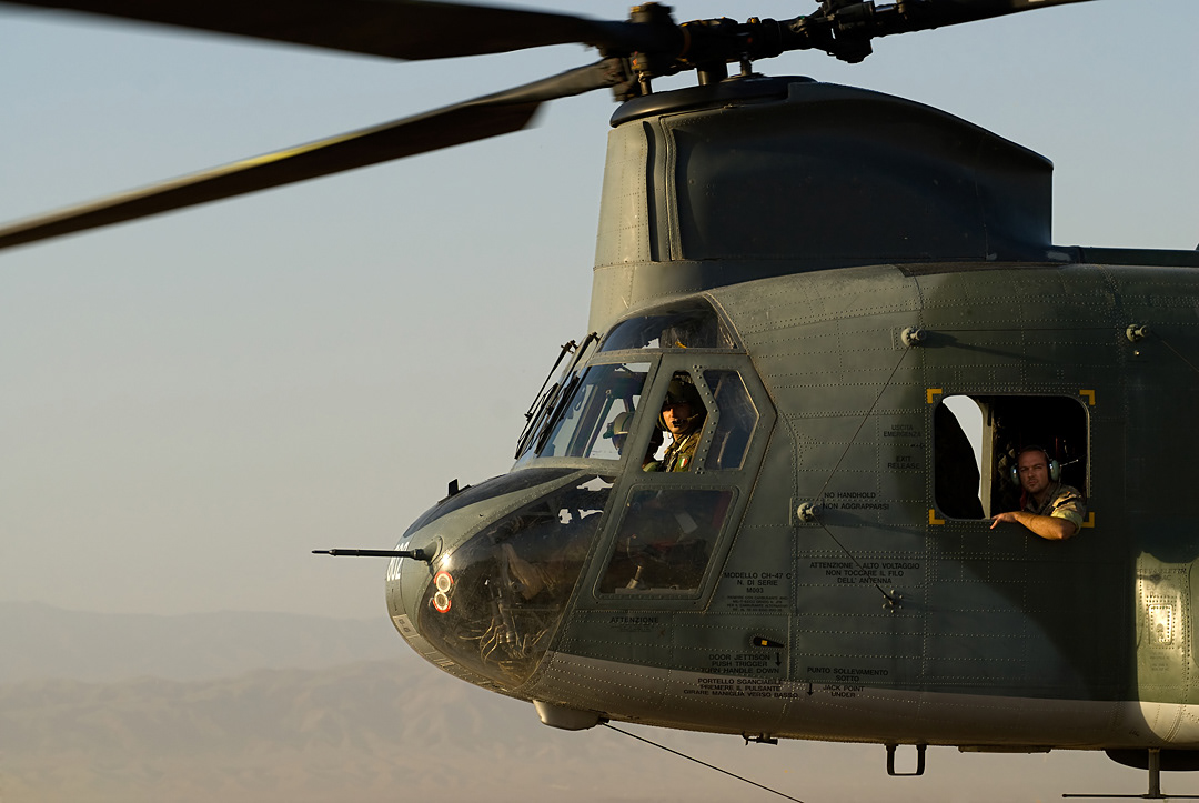 Italian Ch 47 Chinook operating in Afghanistan. 