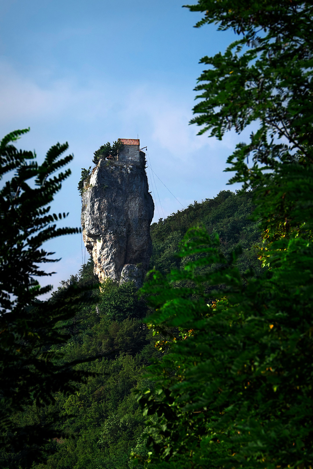 Church of St. Maximus the Confessor on the top of the Katskhi pillar. 