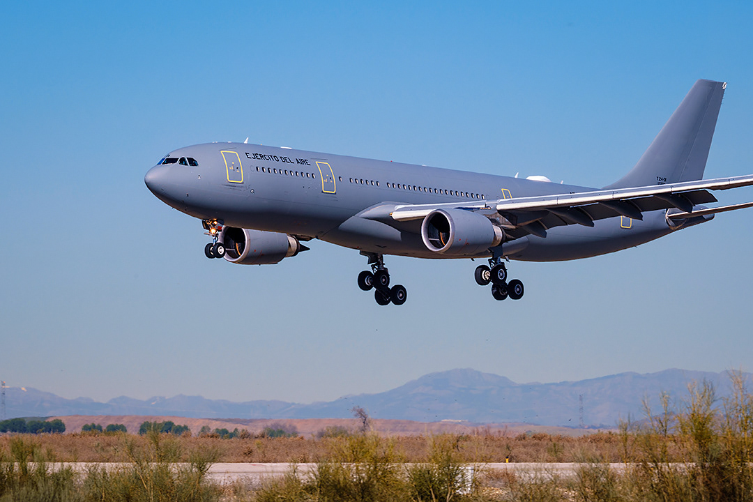 Airbus A330 of the 45th Spanish Air Force Group landing.