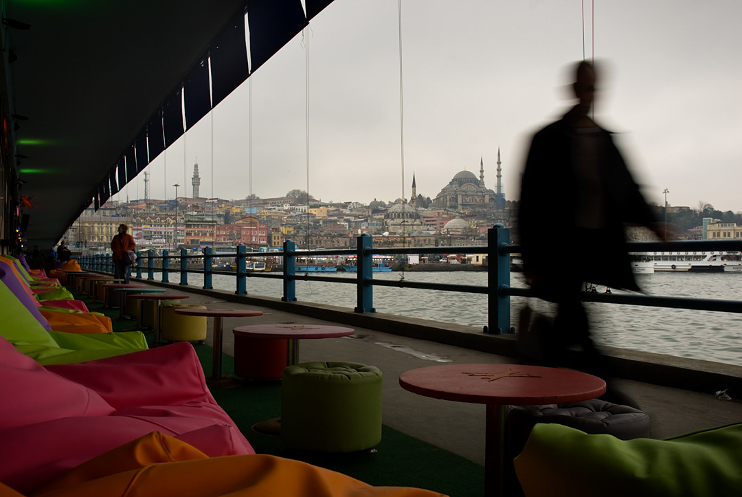 Galata bridge in Istanbul. 