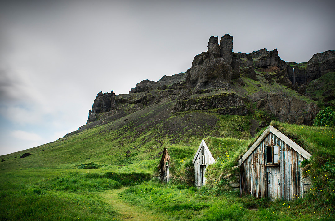 Cottage houses in Kalfafell canyon.