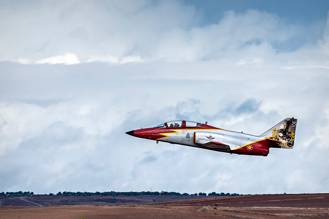 CASA C-101 "Mirlo" of the Patrulla Aguila of the Spanish Air Force taking off.