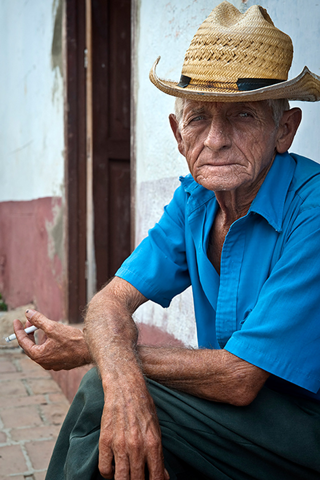 Old man in the streets of Trinidad.