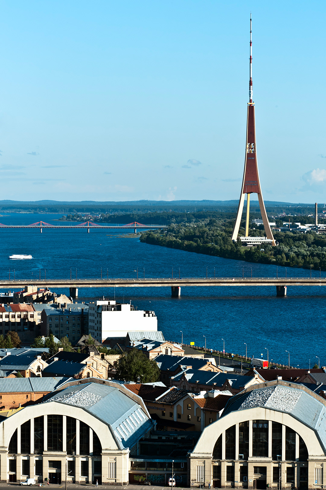 Central Market and TV tower from St. Peter's church's spire. 