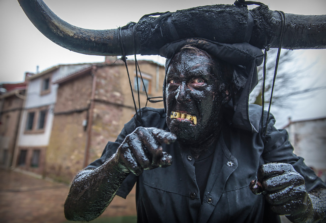  "Devils Luzón" Carnival in the streets of Luzon (Guadalajara, Spain). 