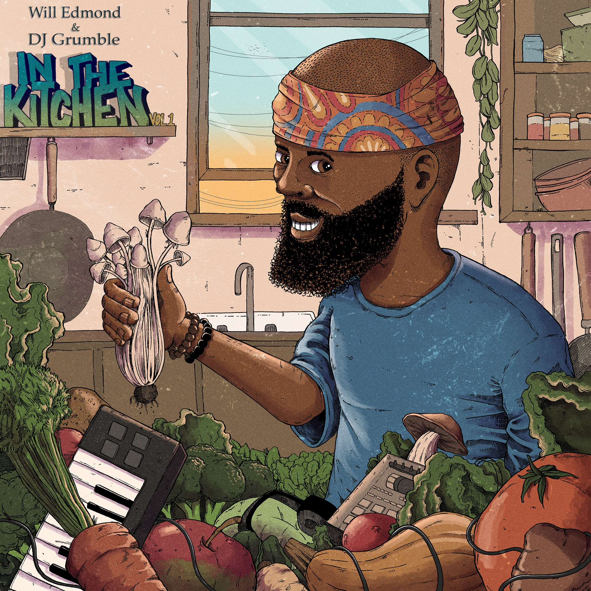 'In The Kitchen' illustration for DJ Grumble and Will Edmond collab