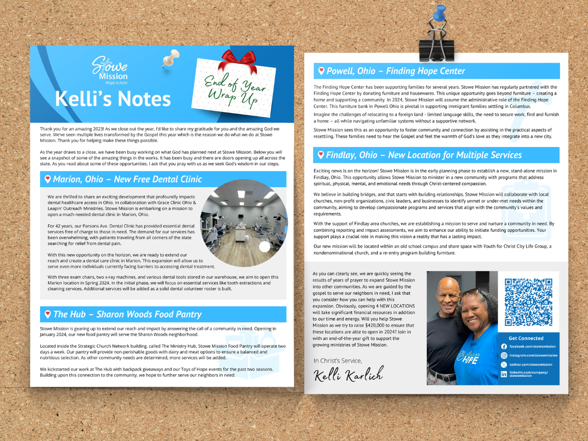 Stowe Mission Kelli's Notes Monthly Community Update