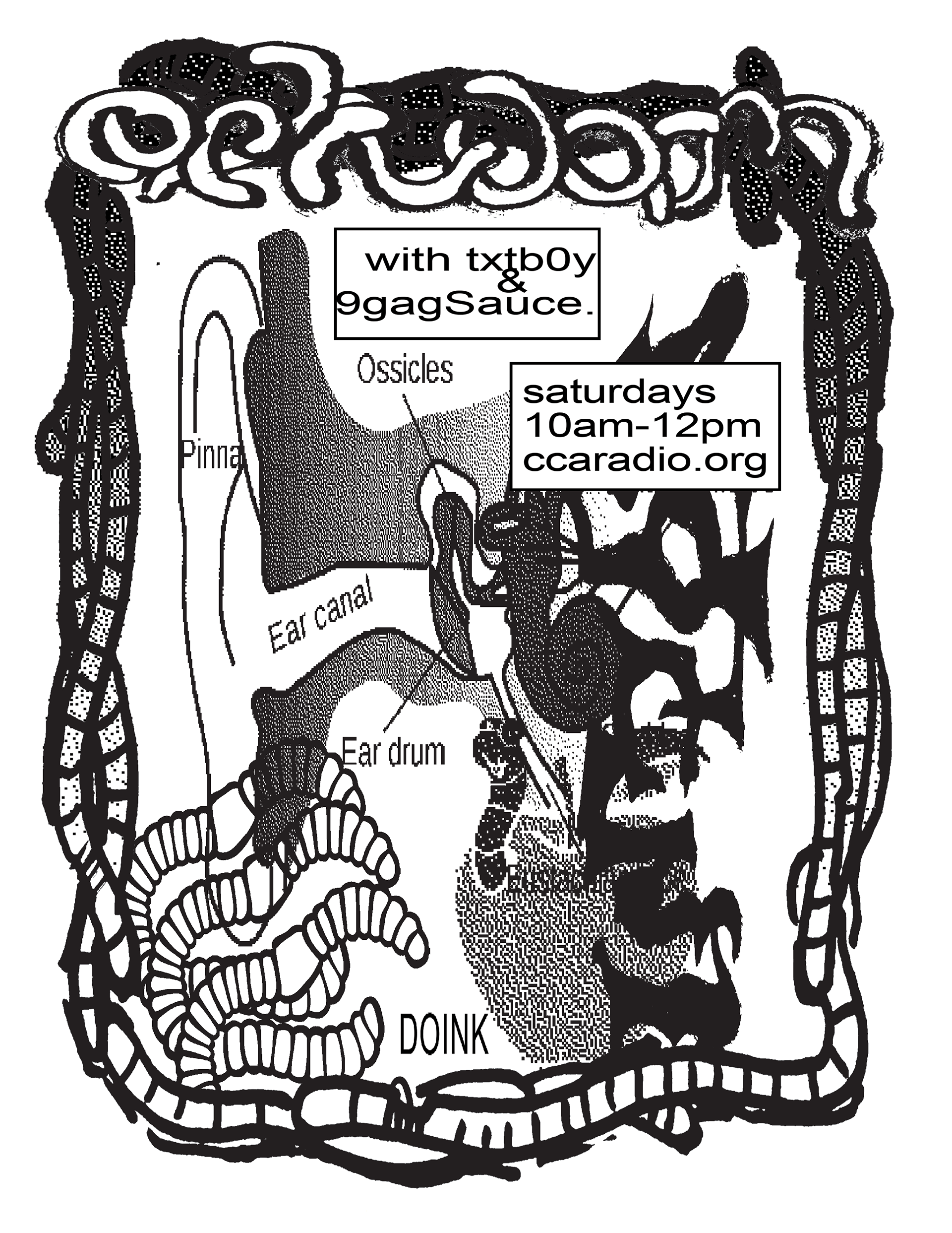 poster advertising the earworm broadcast, which was live during the spring 24' semester