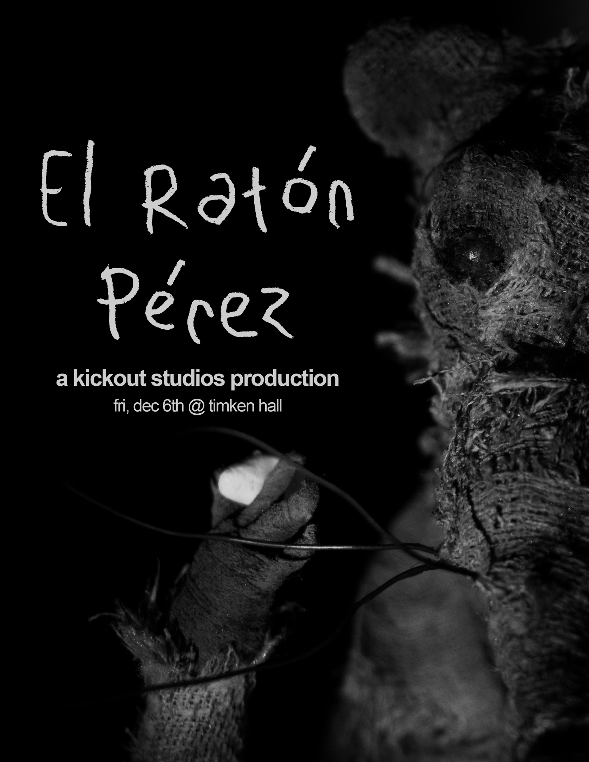 poster advertising the premiere of El Ratón Pérez, a stop-motion short co-directed by me