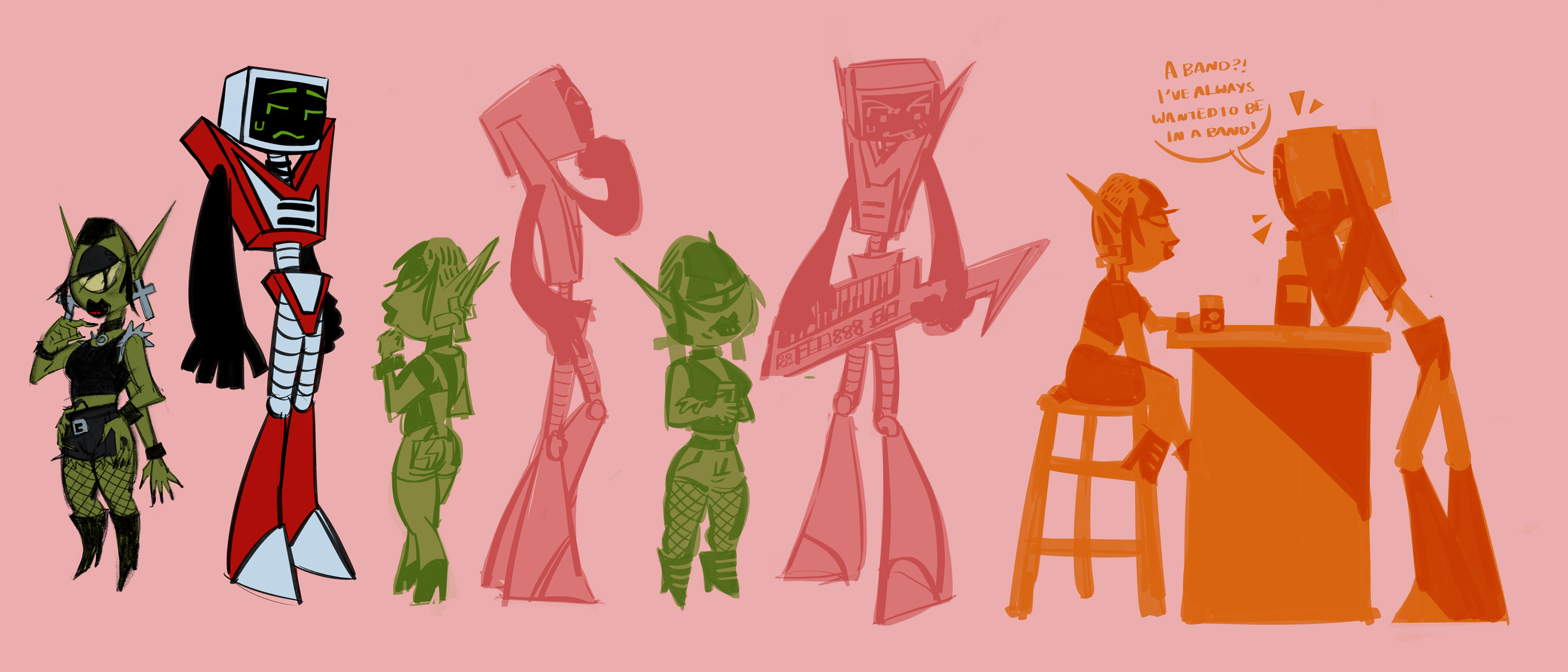 alien/robot duo concept
