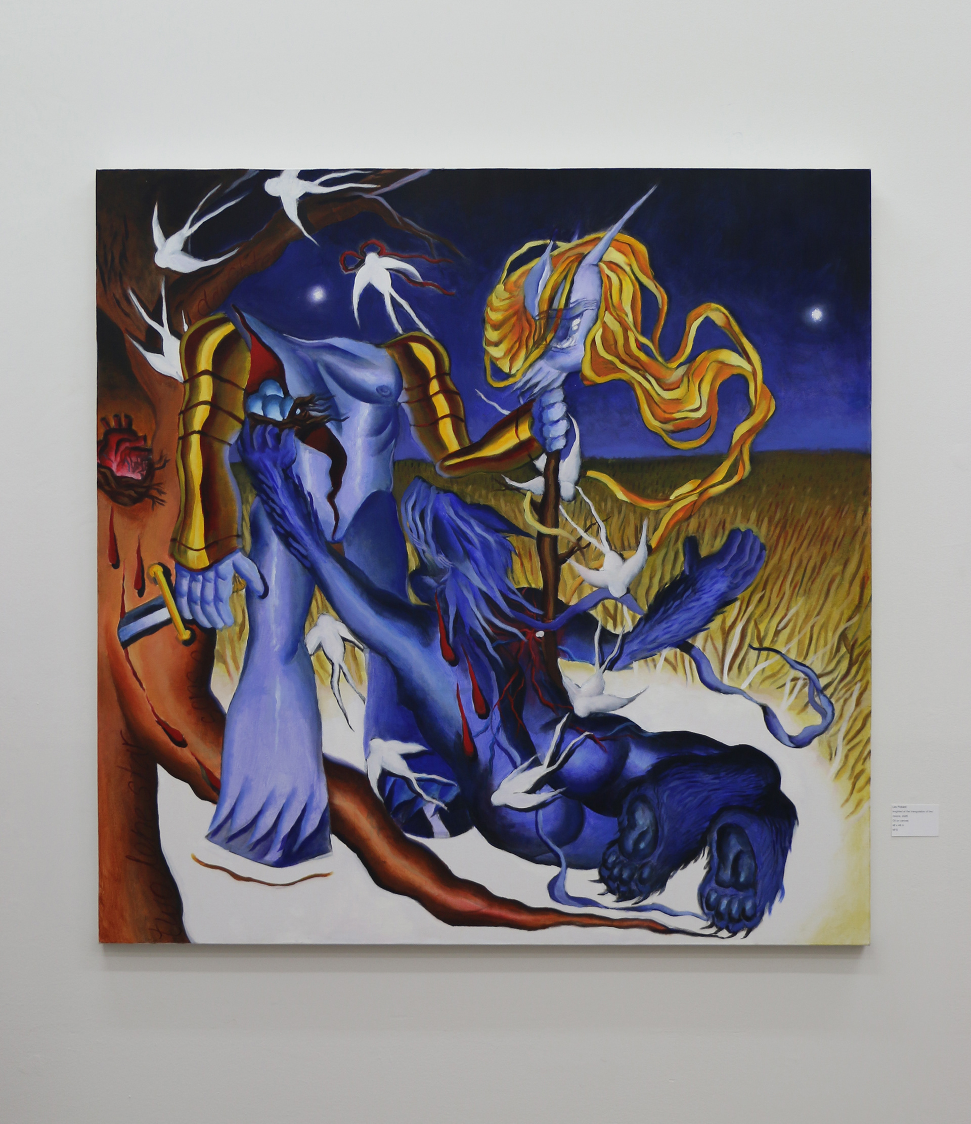 knighted at the triangulation of two moons 48x48 oil on canvas