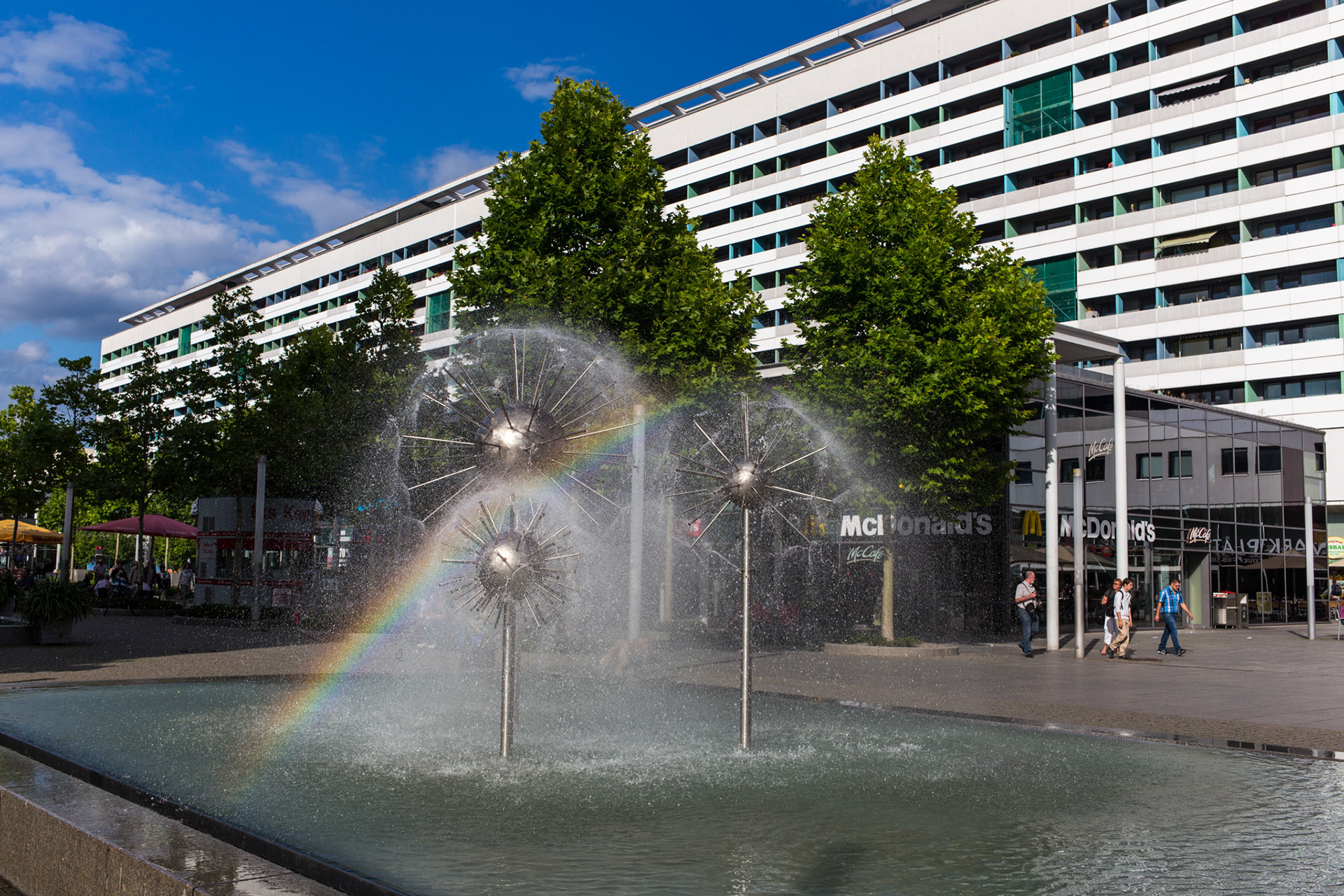 Fountain and Apartment Building in Prager Straße