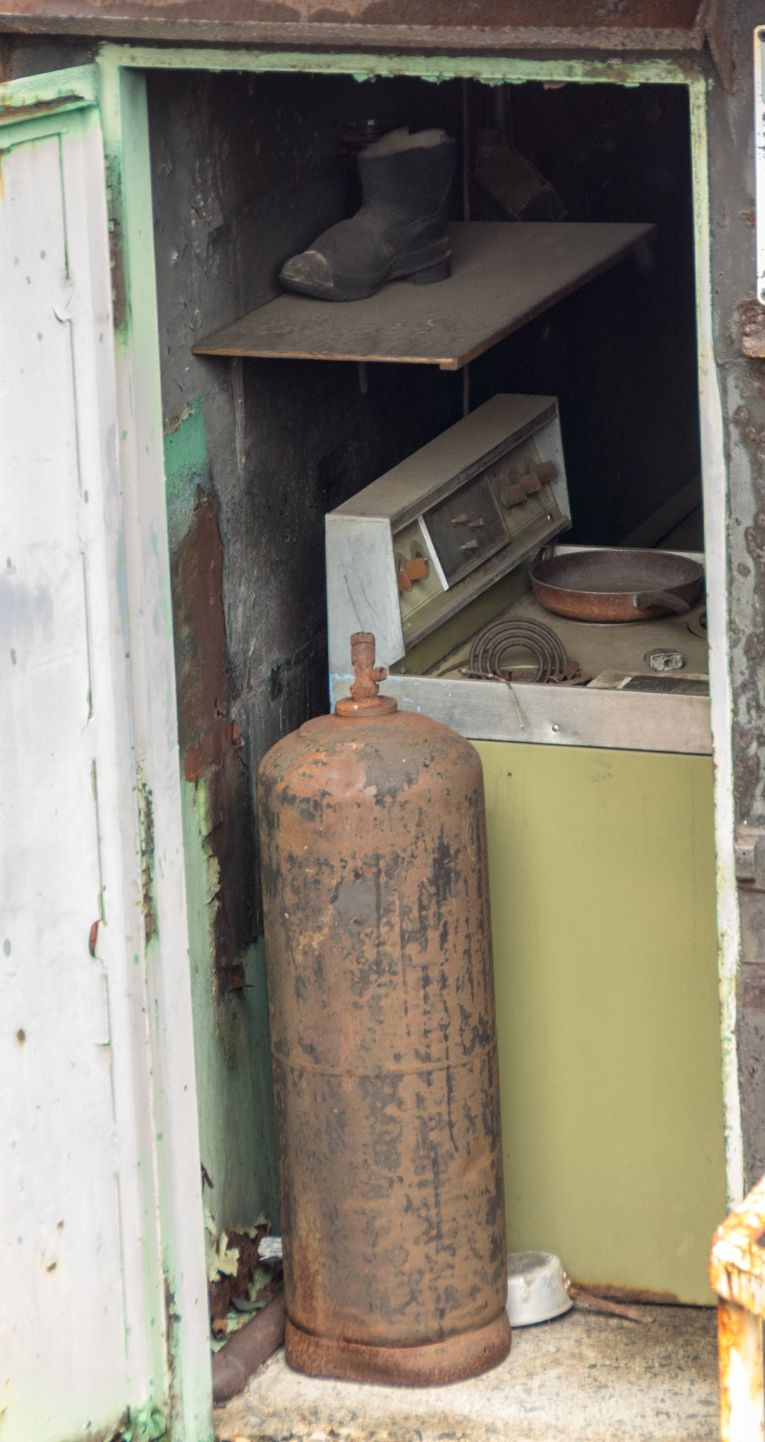 Stove, Pan and Shoe