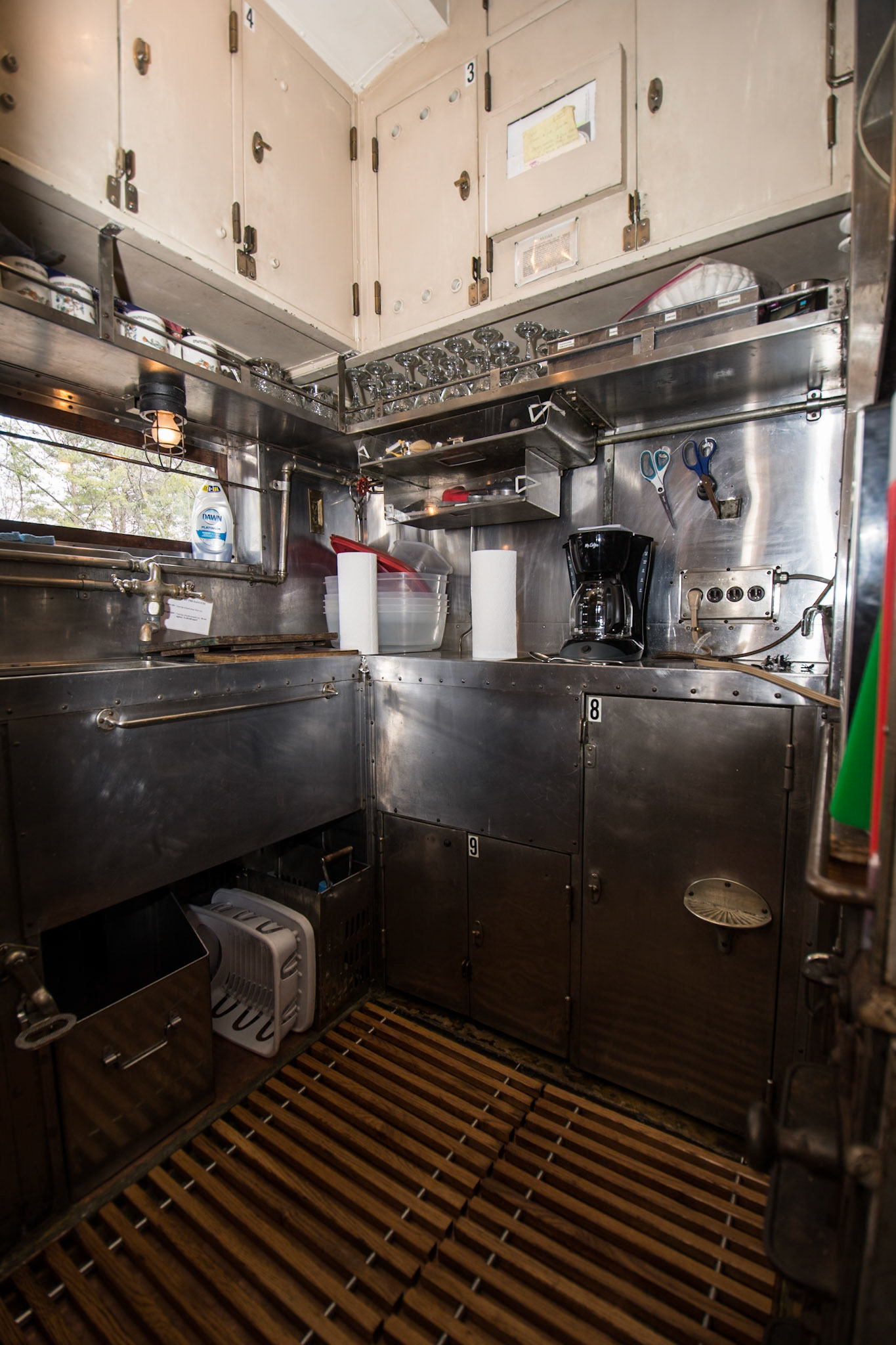 Kitchen of the Dover Harbor almost ready for the first trip.