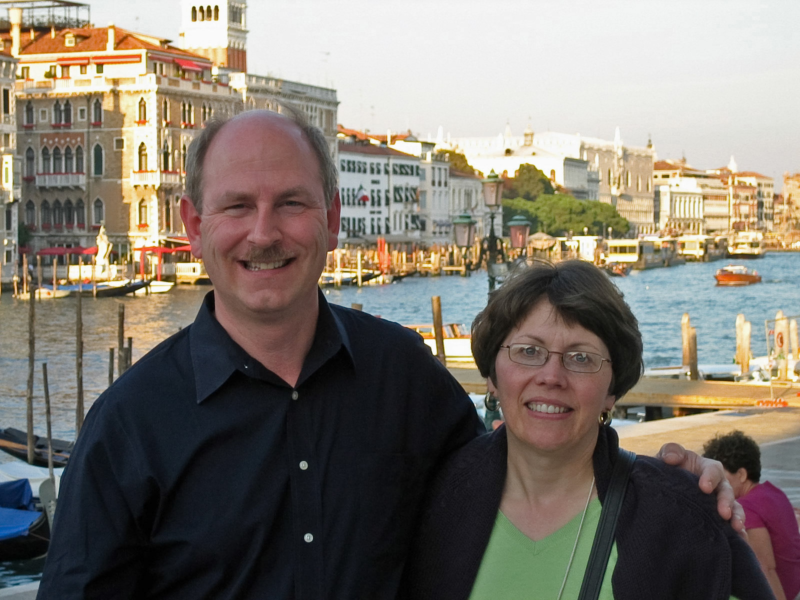 Tom and Chris outside the Santa Maria della Salute, Venice, Italy