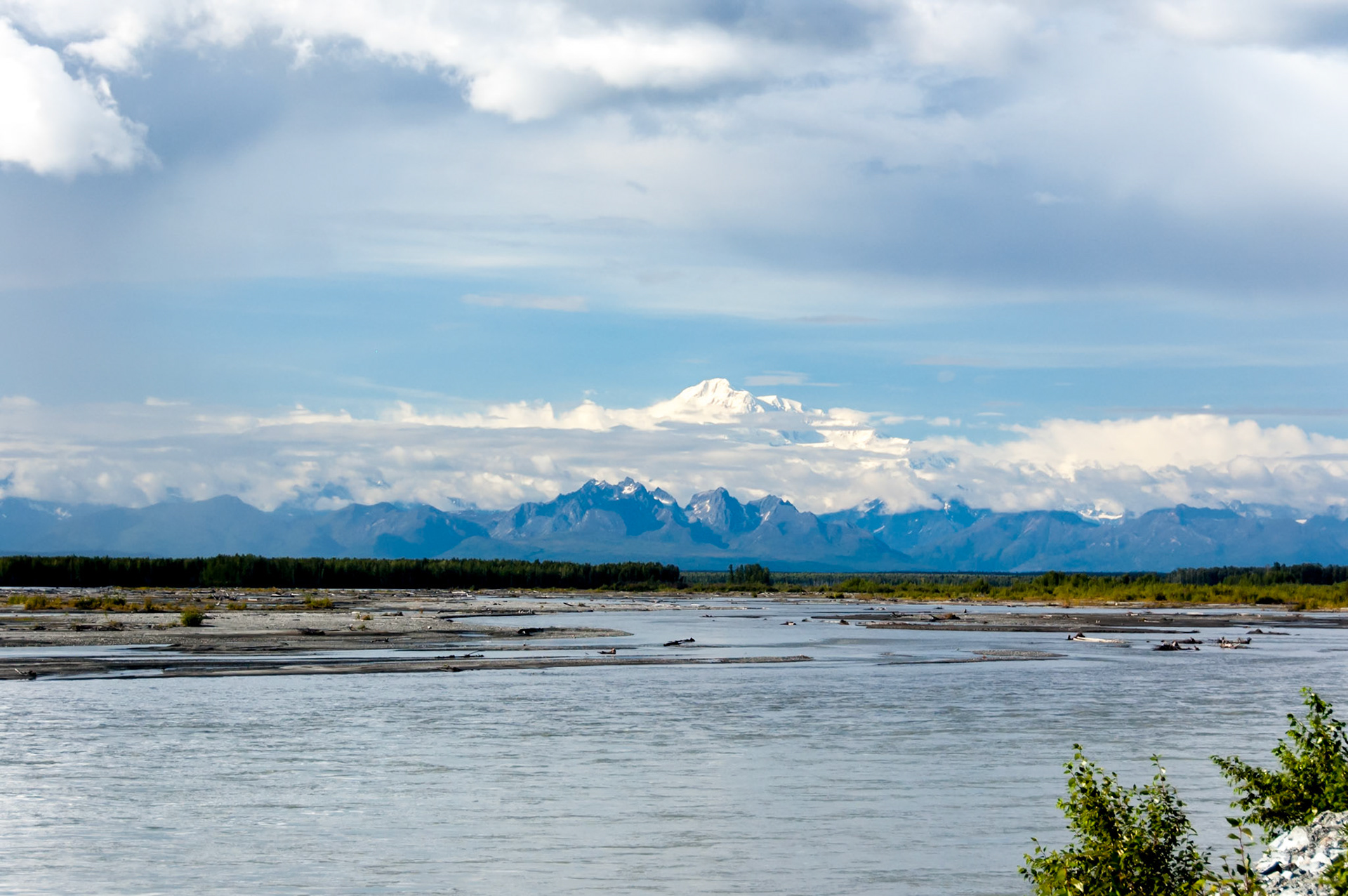 Views of Mt McKinley from the train on our way to Anchorage