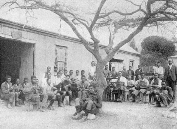 Ohlange Shoemaking class John Dube on the right