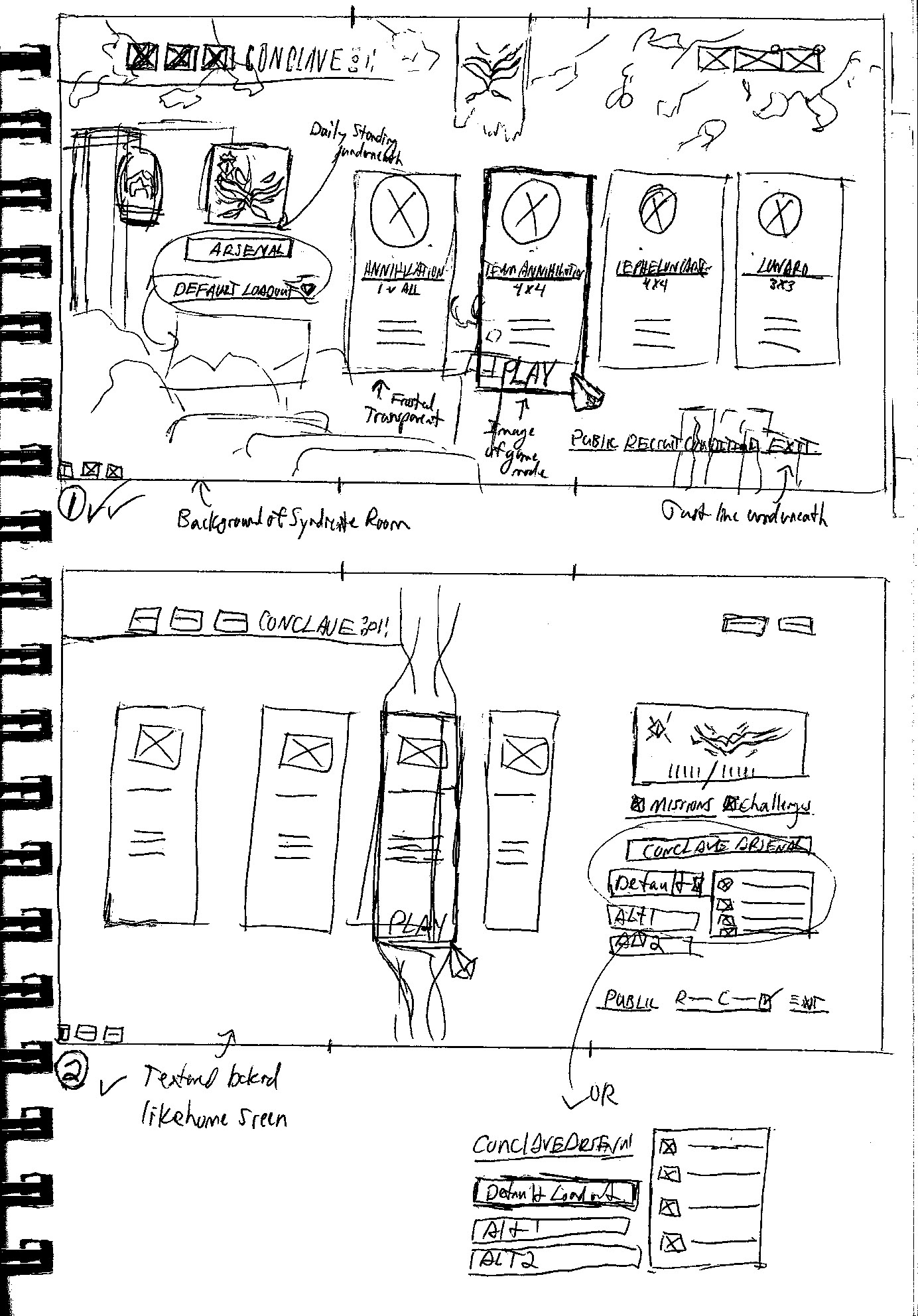 Wireframes 1 and 2