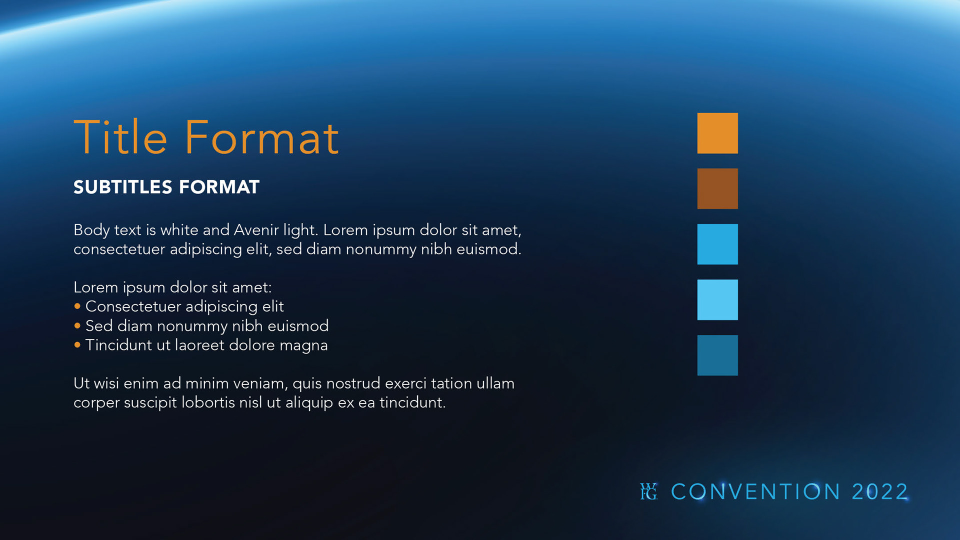 Sample Presentation Slide and Color Palette