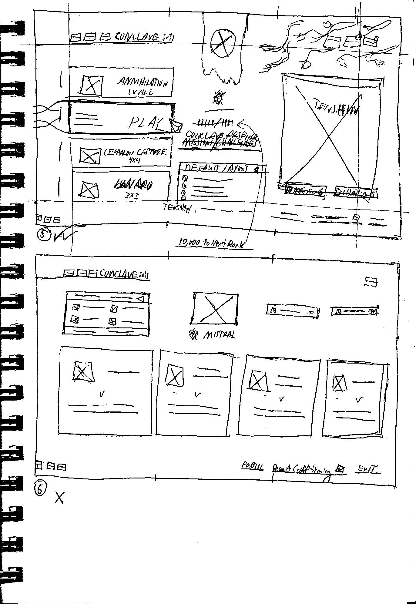 Wireframes 5 and 6