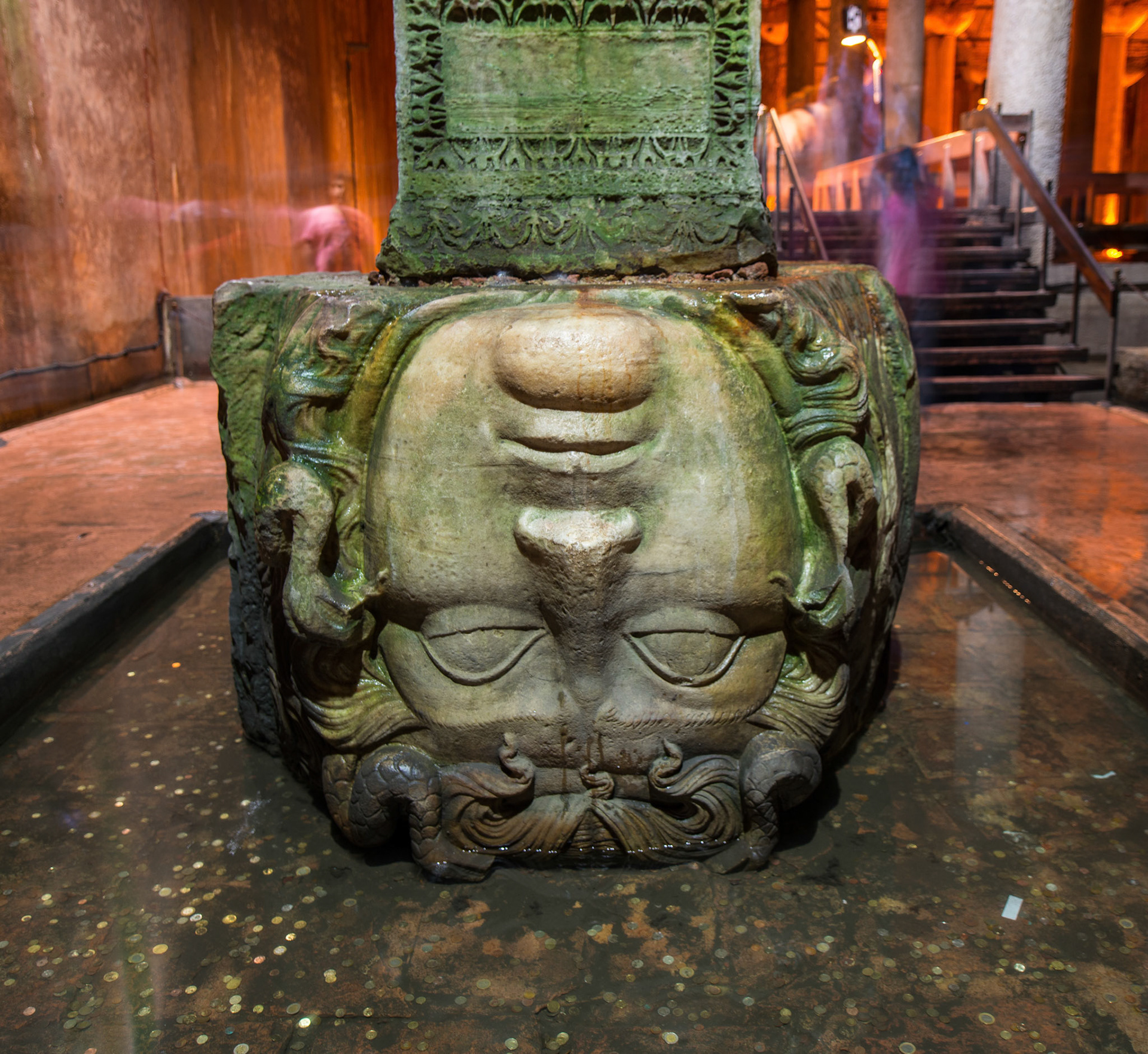 Basilica Cistern, Gorgon Column Pedestal, 6th century CE, Istanbul, Turkey, photo 2013. © The Trustees of Columbia University