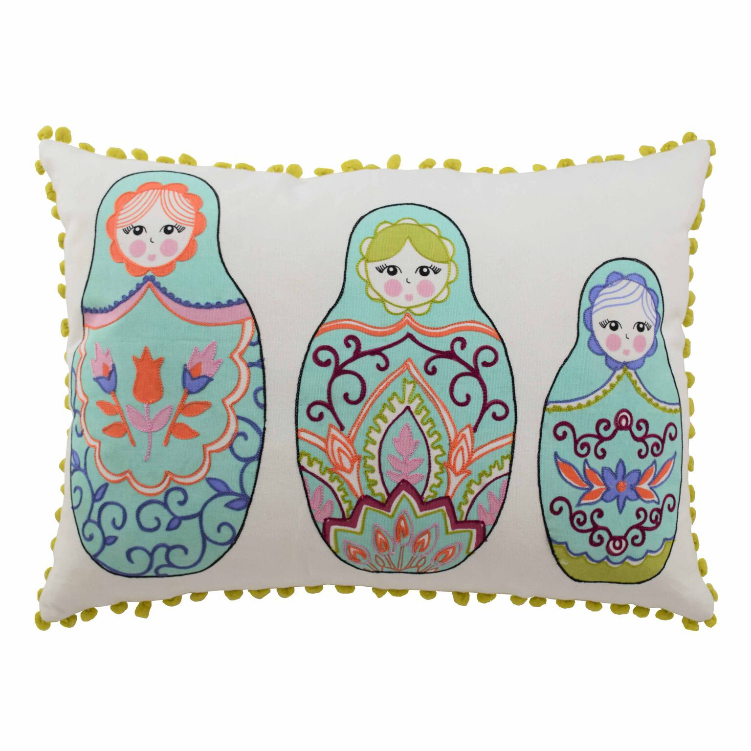 Russian Nesting Dolls, printed with embroidery