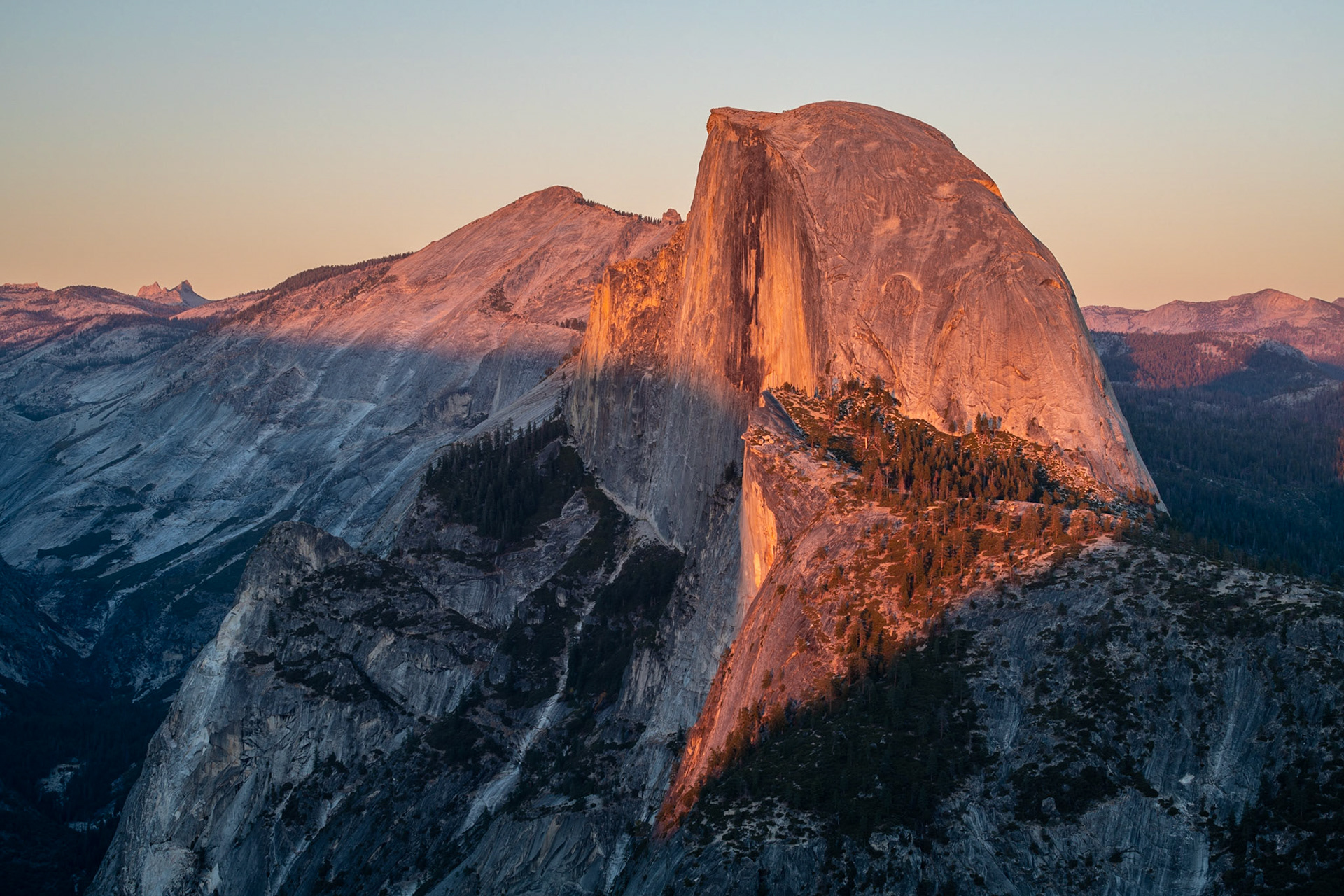 Half Dome at sunset from Glacier Point, Yosemite NP, California