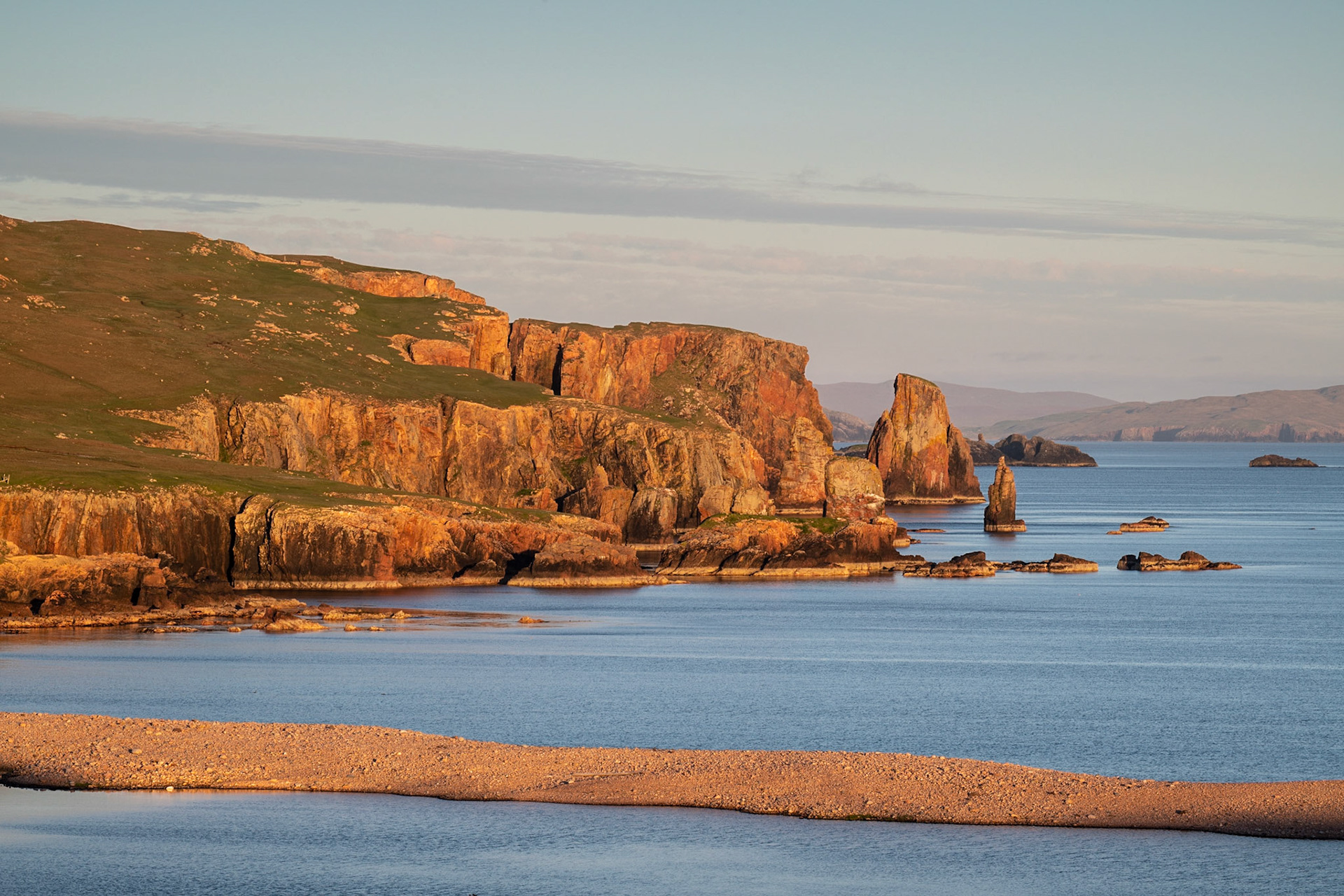 Sunset on Eshaness, Shetland Islands