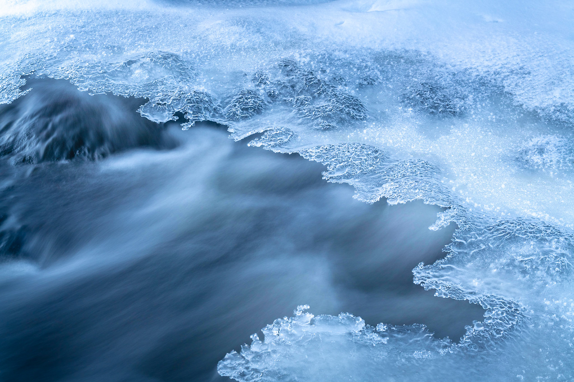 Ice and water, Lapland, Finland