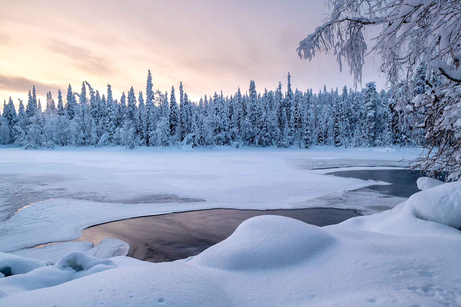 Freezing River, Lapland, Finland