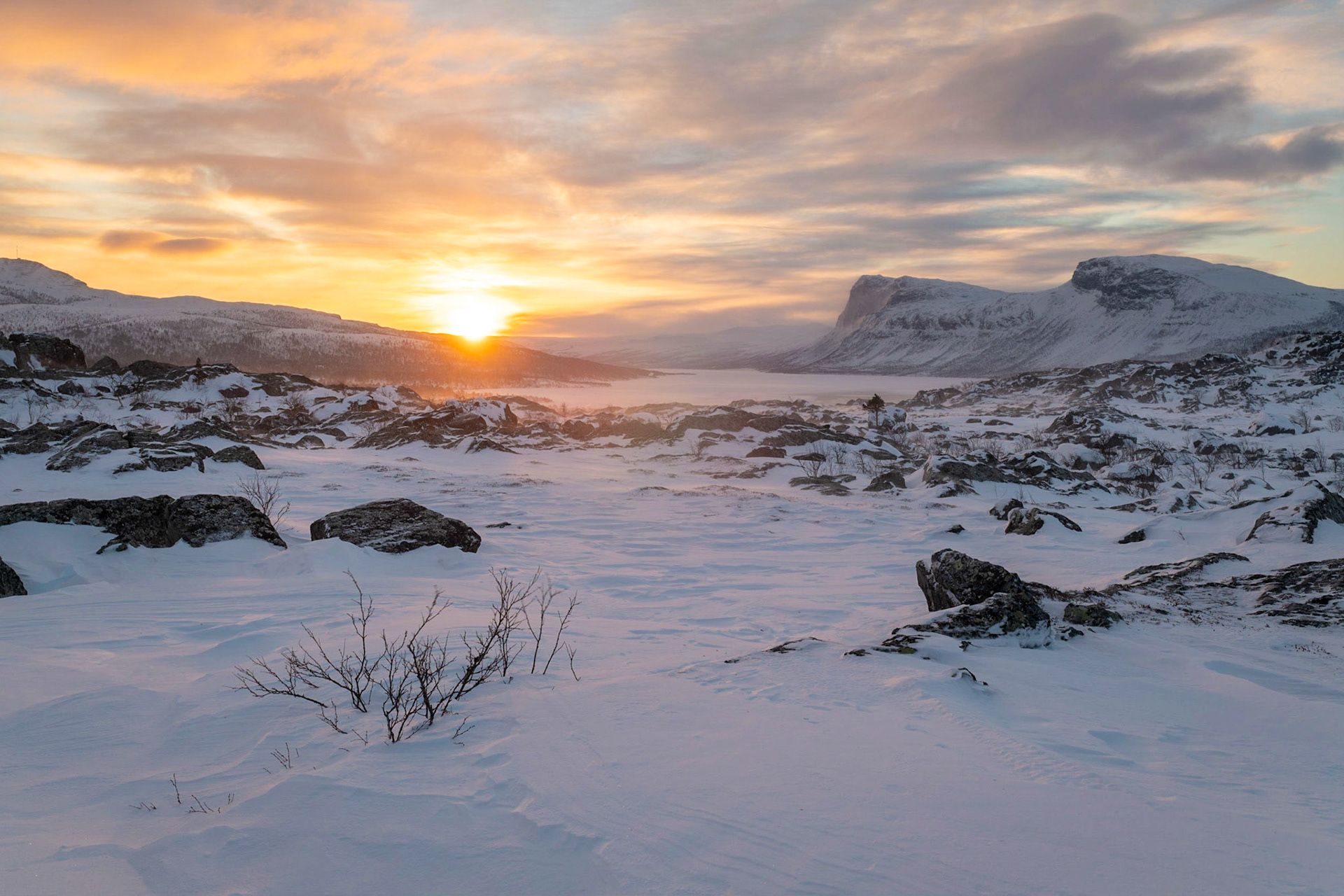 Sunrise on Langas, Stora Sjöfallet National Park, Sweden