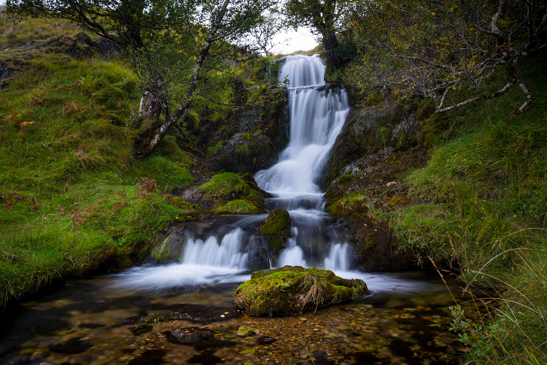 Loch Assynt waterfall, Scottish Highlands